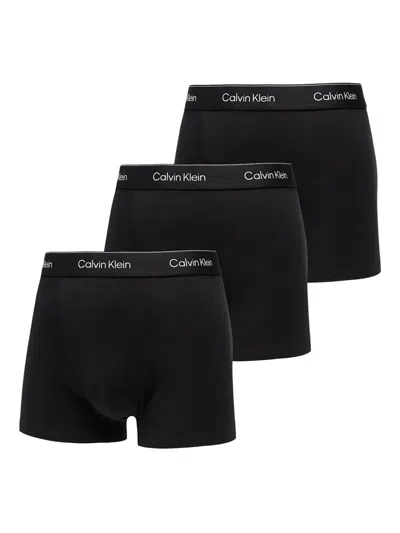 Calvin Klein Icon Low-rise Stretch-cotton Trunks In Black