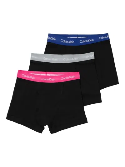 Calvin Klein Logo Boxers (set Of Three) In Black