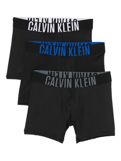 Calvin Klein Logo Boxers (set Of Three) In Black