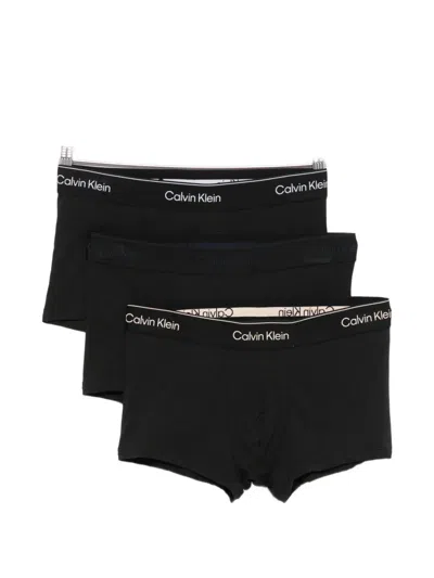Calvin Klein Logo Boxers (set Of Three) In Black