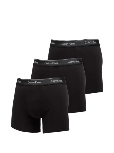 Calvin Klein Logo Boxers Set (set Of Three) In Black