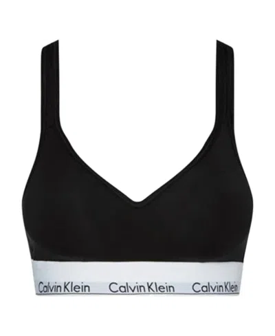 Calvin Klein Logo Bra In Black