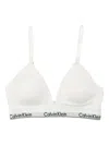 Calvin Klein Modern Triangle Stretch Cotton-blend Bra In White
