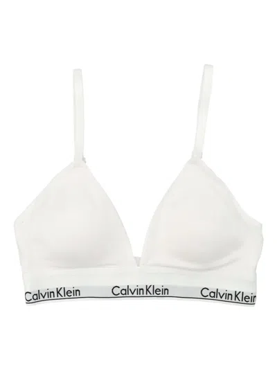 Calvin Klein Modern Triangle Stretch Cotton-blend Bra In Grey Heather