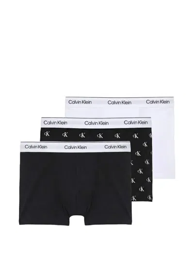 Calvin Klein Logo Briefs (set Of Three) In Black