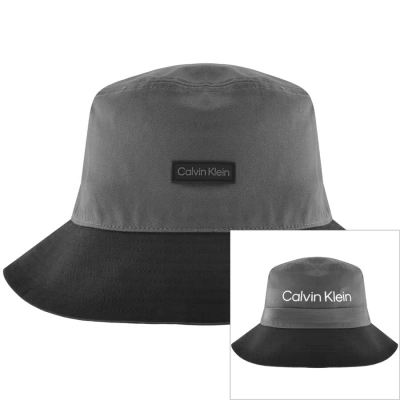 Calvin Klein Logo Bucket Hat Grey In Gray
