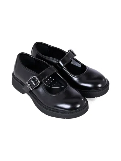 Calvin Klein Kids' Logo-buckle Derby Shoes In Black