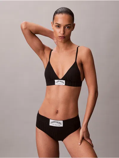 Calvin Klein Logo Calvin Klein Women's Heritage Classic Cotton Stretch Modern Brief In Black