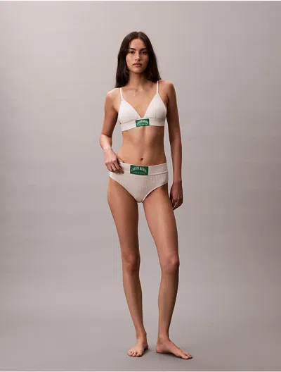 Calvin Klein Logo Calvin Klein Women's Heritage Classic Cotton Stretch Modern Brief In Neutral