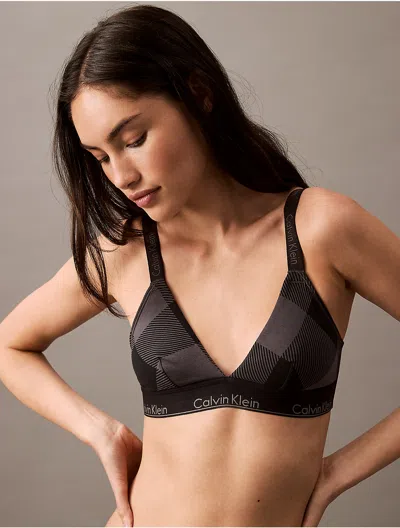 Calvin Klein Logo Calvin Klein Women's Icon Cotton Modal Holiday Unlined Triangle Bralette