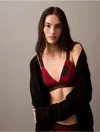 Calvin Klein Logo Calvin Klein Women's Icon Cotton Modal Holiday Unlined Triangle Bralette