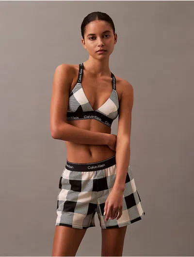 Calvin Klein Logo Calvin Klein Women's Icon Cotton Modal Holiday Unlined Triangle Bralette