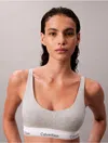 Calvin Klein Logo Calvin Klein Women's Icon Cotton Modal Lightly Lined Bralette In Gray