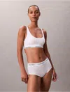 Calvin Klein Logo Calvin Klein Women's Icon Cotton Modal Lightly Lined Bralette In White
