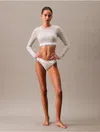 Calvin Klein Logo Calvin Klein Women's Icon Cotton Modal Lightly Lined Long Sleeve Bralette