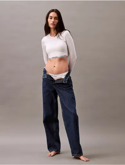 Calvin Klein Logo Calvin Klein Women's Icon Cotton Modal Lightly Lined Long Sleeve Bralette