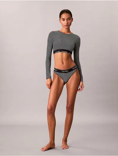 Calvin Klein Logo Calvin Klein Women's Icon Cotton Modal Lightly Lined Long Sleeve Bralette