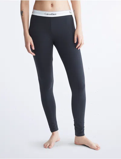 Calvin Klein Logo Calvin Klein Women's Icon Cotton Modal Lounge Leggings In Black