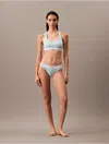 Calvin Klein Logo Calvin Klein Women's Icon Cotton Modal Unlined Bralette In Blue