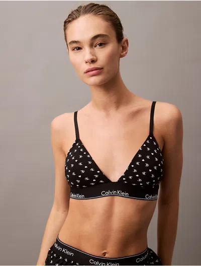 Calvin Klein Logo Calvin Klein Women's Icon Cotton Modal V-day Lightly Lined Triangle Bralette