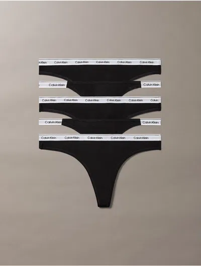 Calvin Klein Logo Calvin Klein Women's Icon Logo 5-pack Mixed Thong In Multi
