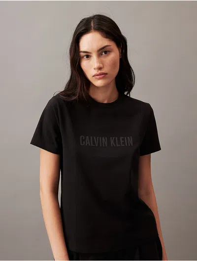 Calvin Klein Logo Calvin Klein Women's Intense Power Lounge Tee + Shorts Sleep Set In Black