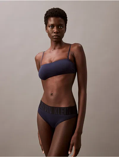 Calvin Klein Logo Calvin Klein Women's Intense Power Micro Unlined Bandeau In Blue