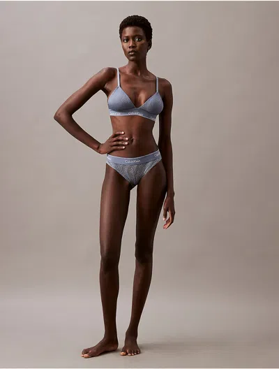 Calvin Klein Logo Calvin Klein Women's Modern Lace Bikini In Gray