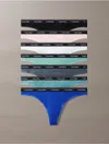 Calvin Klein Logo Calvin Klein Women's Modern Logo 7-pack Thong In Blue