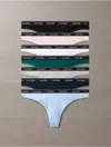 Calvin Klein Logo Calvin Klein Women's Modern Logo 7-pack Thong In Multi