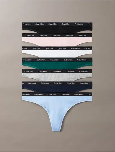 Calvin Klein Logo Calvin Klein Women's Modern Logo 7-pack Thong In Multi