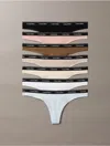 Calvin Klein Logo Calvin Klein Women's Modern Logo 7-pack Thong In Multi