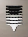 Calvin Klein Logo Calvin Klein Women's Modern Logo 7-pack Thong In Multi