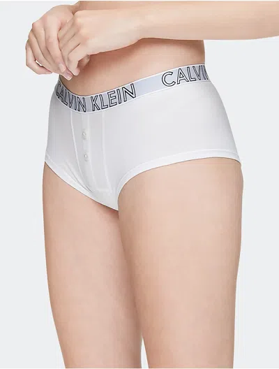 Calvin Klein Logo Calvin Klein Women's Ultimate Cotton Boyshort In White
