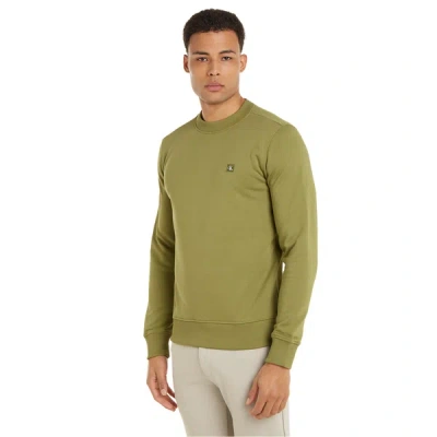 Calvin Klein Logo Cotton Sweatshirt In Green