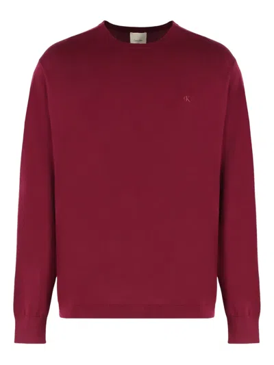 CALVIN KLEIN LOGO CREW-NECK SWEATER