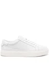 Calvin Klein Logo-debossed Leather Snekaers In White