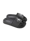 Calvin Klein Black Slippers For Kids With Logo In Black