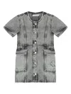 Calvin Klein Logo Denim Dress In Grey