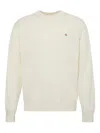 Calvin Klein Logo-detail Crew-neck Sweater In White