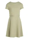 Calvin Klein Logo-detail Flared Dress In Green