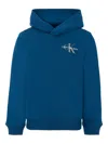 Calvin Klein Logo-detail Hoodie In Blue