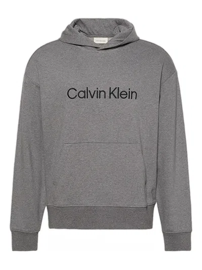 Calvin Klein Logo-detail Hoodie In Gray