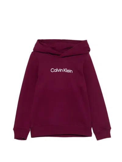 Calvin Klein Kids' Logo-detail Hoodie In Purple