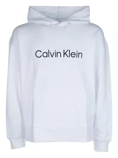 Calvin Klein Logo-detail Hoodie In White