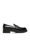 Calvin Klein Glossy Leather Loafers With Classic Penny Strap In Multi