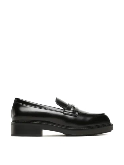 Calvin Klein Logo Detail Loafers In Black