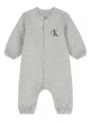 Calvin Klein Logo-detail Romper In Gray