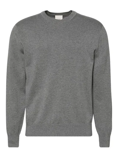 Calvin Klein Logo-detail Sweater In Gray