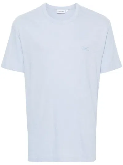 Calvin Klein Logo-detail T-shirt In Blue